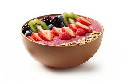 Smoothie bowl blueberry raspberry fruit. 