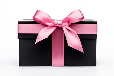 Gift box ribbon black pink. 