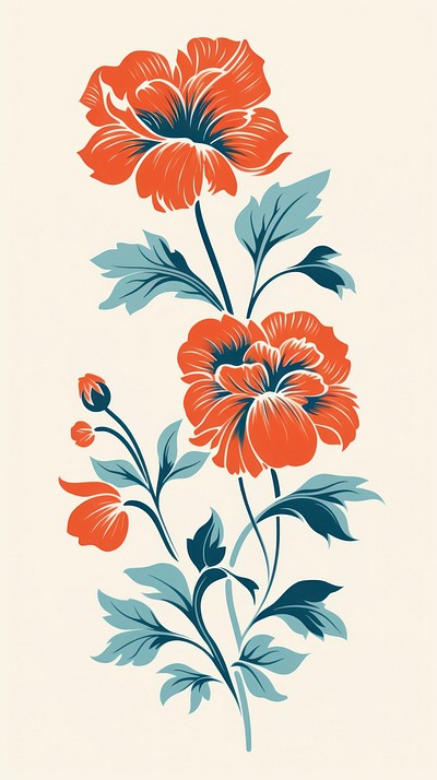 Flowers art pattern drawing. 