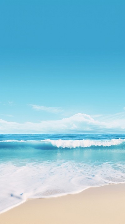 Beautiful beach wallpaper outdoors horizon | Premium Photo Illustration ...