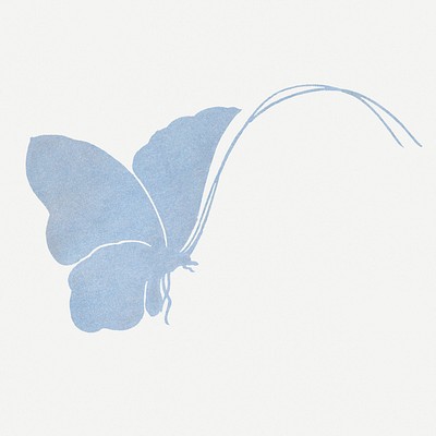 Blue butterfly, Japanese watercolor, vintage illustration