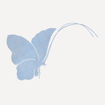 Blue butterfly, Japanese watercolor, vintage illustration vector