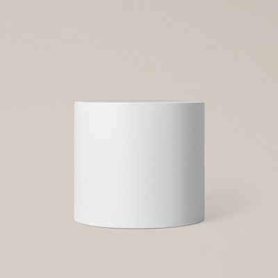 White cylinder shape, geometric design element