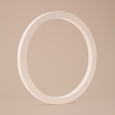 Beige oval frame, geometric design element