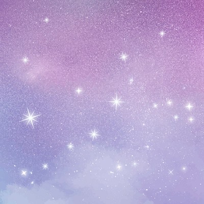 Pink sky background, holographic aesthetic glittery design with sparkling stars vector