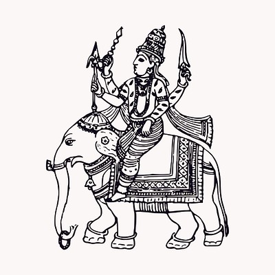 Hindu god illustration clipart vector. Free public domain CC0 image