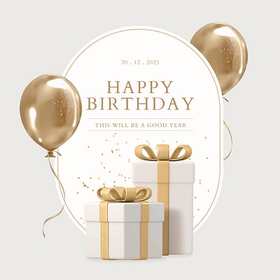 Gold birthday Instagram post template, | Premium PSD Template - rawpixel