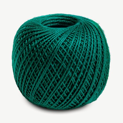 Green yarn collage element psd