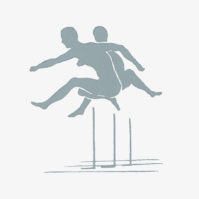 Athlete jumping silhouette - Free sports icons