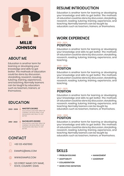 Word resume/CV template, free professional | Free Word Document ...