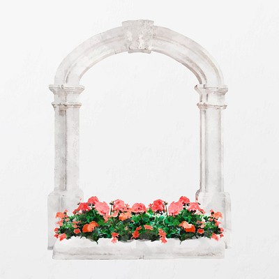 Spring window frame clipart, watercolor, | Premium Vector - rawpixel