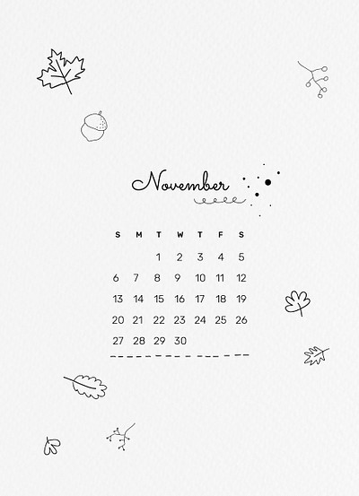 Cute November 2022 calendar template, | Free Vector Template - rawpixel