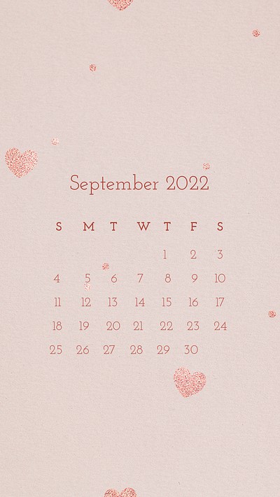 Feminine 2022 September calendar template, | Free PSD Template - rawpixel