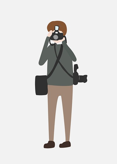 Male photographer clipart, artist, job illustration