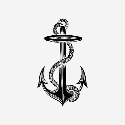 Vintage navy anchor hand drawn | Free Photo - rawpixel