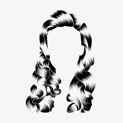 Woman&#39;s hair clipart, illustration vector. Free public domain CC0 image.