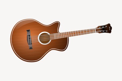 Acoustic guitar png sticker illustration, | Free PNG - rawpixel