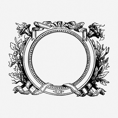 Round ornament frame drawing, decoration | Free Photo - rawpixel