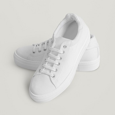 White canvas sneaker psd woman's | Premium PSD - rawpixel