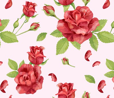 Hand drawn rose flower pattern | Free Photo - rawpixel