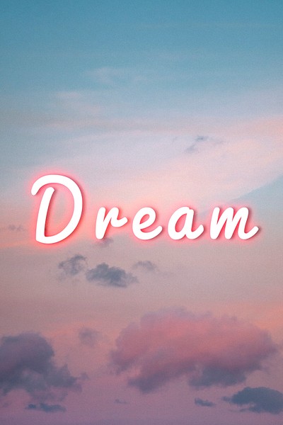 Dream pink neon typography | Free Photo - rawpixel