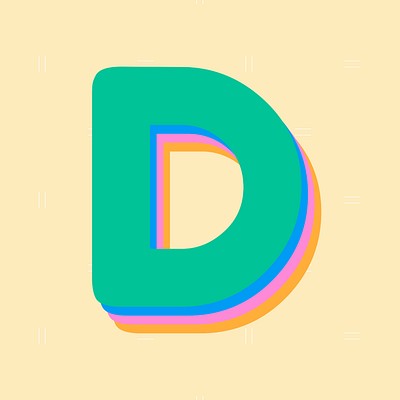 Letter d rounded typography clipart | Free Photo - rawpixel