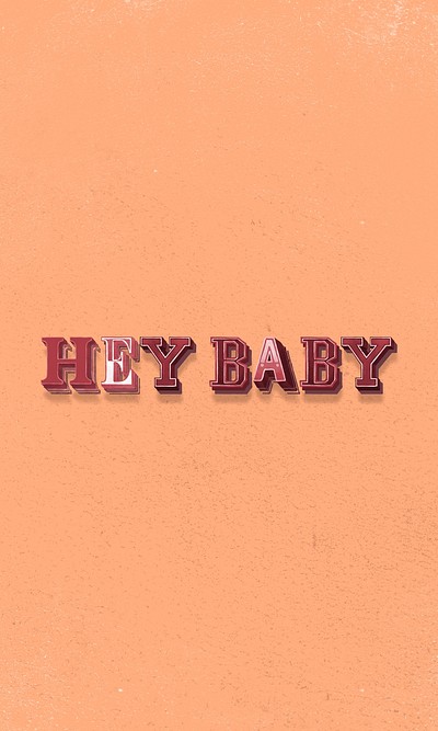 Hey baby clipart vintage typography | Free Photo - rawpixel