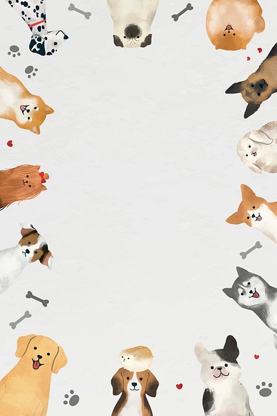 Frame animals doodle psd white | Free PSD - rawpixel