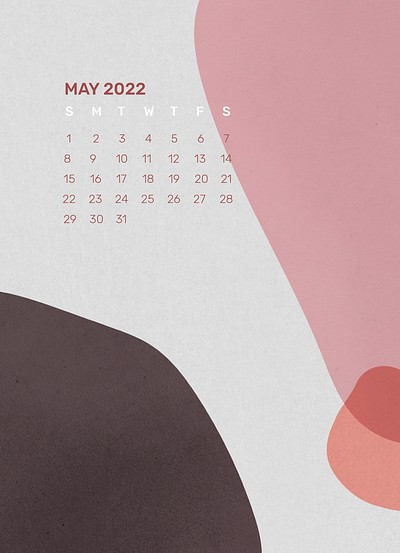 Pink 2022 May Calendar, Printable 