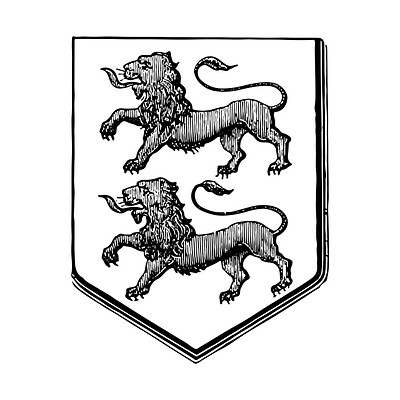 Two lions shield, heraldic design | Free Photo Illustration - rawpixel