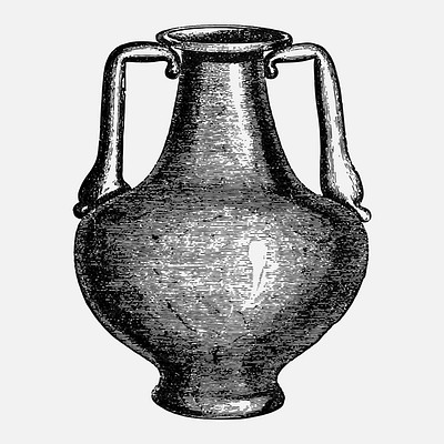 Vintage European style vase illustration engraving