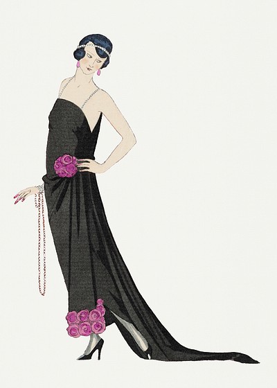 1920s women&#39;s fashion psd, remix from artworks by George Barbie