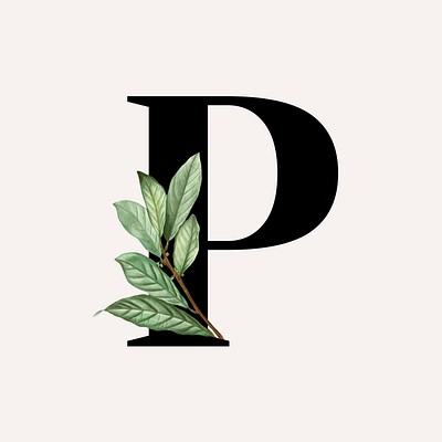 Botanical capital letter P illustration | Premium PSD - rawpixel