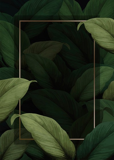 Green tropical leaves patterned poster | Premium Vector - rawpixel