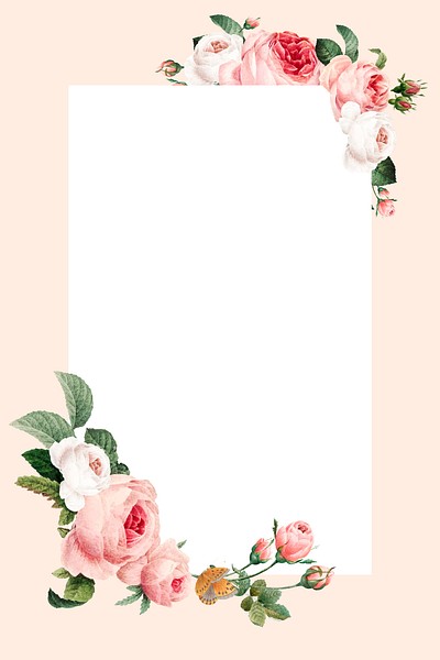 Blank floral rectangle frame vector | Premium Vector - rawpixel