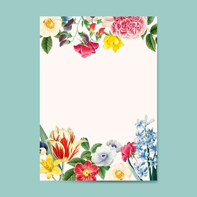 Blank floral frame design vector | Premium Vector - rawpixel