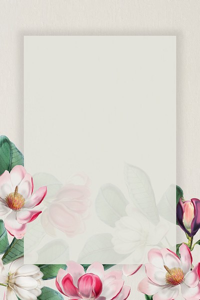 Pink blooming floral frame vector | Premium PSD - rawpixel