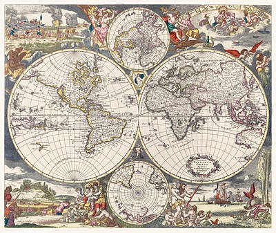 Nova Totius Terrarum orbis tabula | Free Photo Illustration - rawpixel