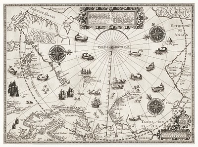 Kaart van het Noordpoolgebied (1598) | Free Photo Illustration - rawpixel