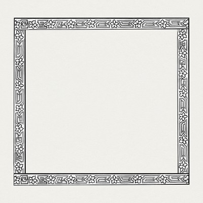 Black and white art nouveau psd frame, remixed from the artworks of Jan Toorop.