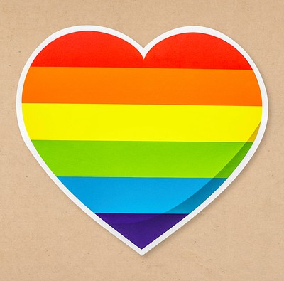 LGBT heart shaped rainbow icon isolated