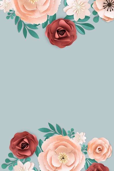 Blooming floral frame design vector | Premium PSD - rawpixel