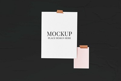 Paper mockup psd mockup taped | Premium PSD Mockup - rawpixel