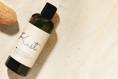 Shampoo bottle mockup psd, beauty product packaging 