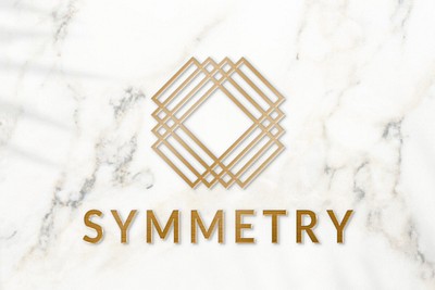 Metallic gold logo template psd for business branding