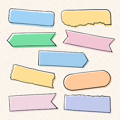 Premium Vector  Drawn cute washi tapes collection