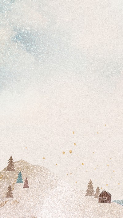 Winter landscape mobile wallpaper, glitter | Premium Photo - rawpixel