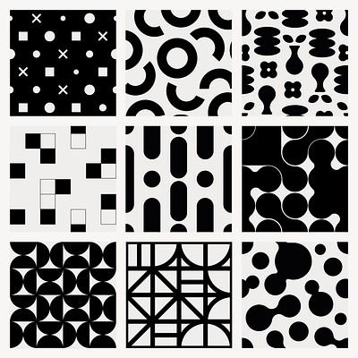 Retro bauhaus pattern background, black | Premium Vector - rawpixel