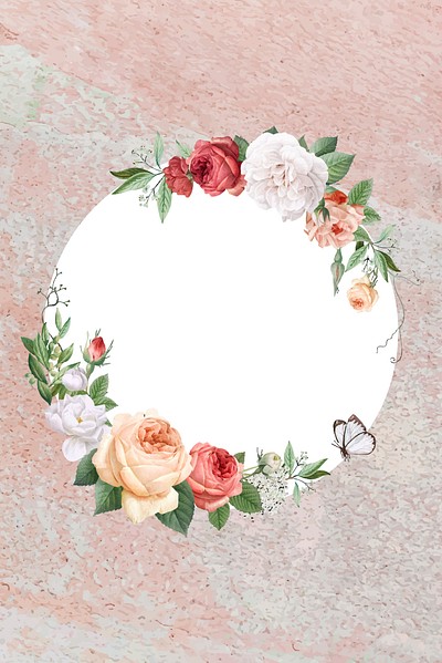 Floral frame on a stone | Free Vector - rawpixel