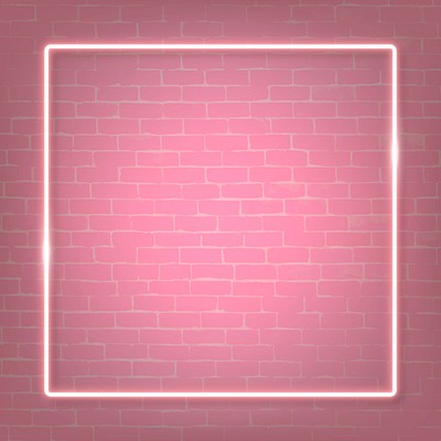Square pink neon frame on a pink | Premium Vector - rawpixel